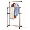 Chrome Double-Rod Extendable Clothes Rack, Garment Drying Hanger Rack (CJ-B1029)
